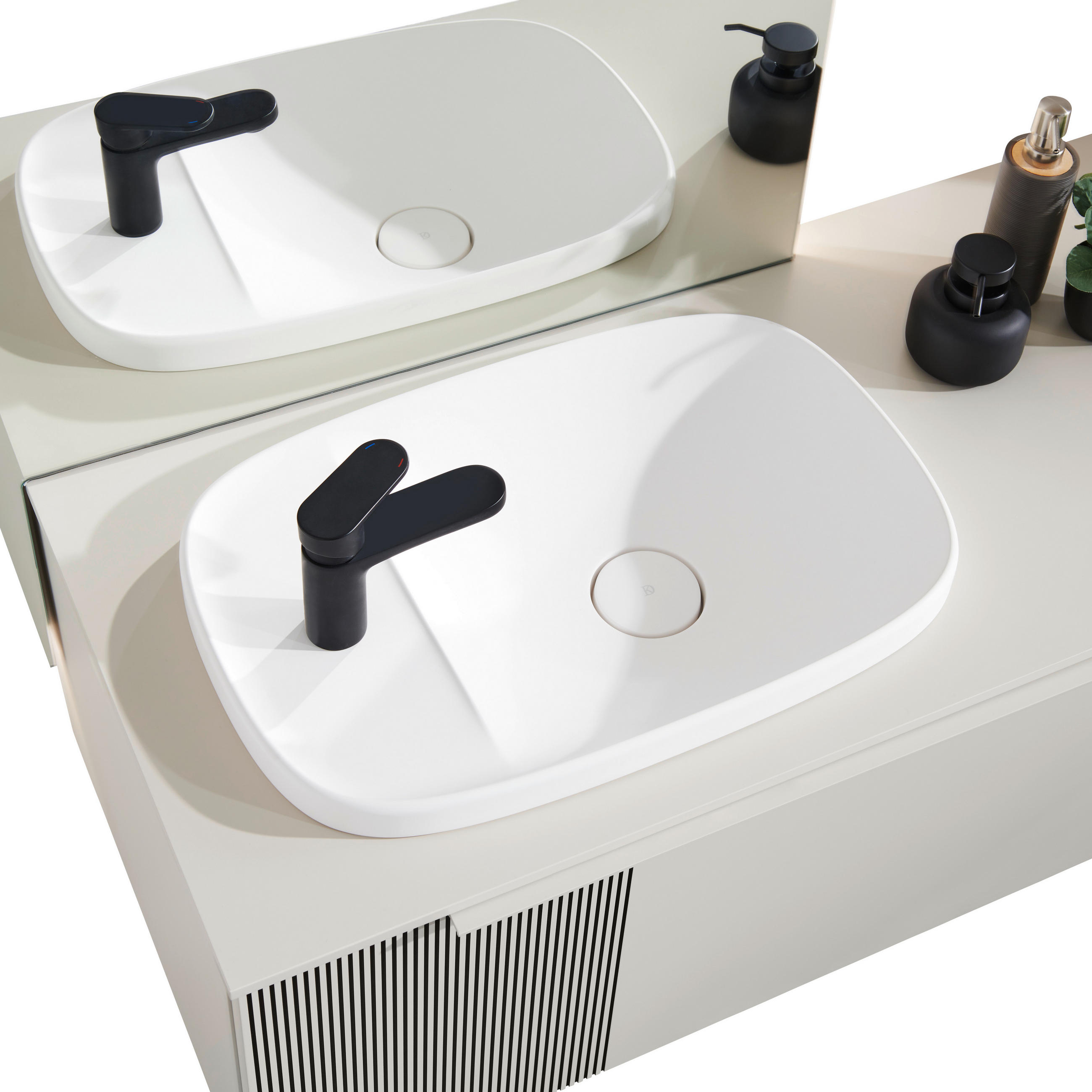 WASCHBECKEN 58/14,8/38 cm  - Weiß, Basics, Stein (58/14,8/38cm) - Dieter Knoll