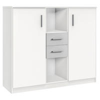 SIDEBOARD  in 122/105/41 cm  - Alufarben/Weiß, KONVENTIONELL, Holzwerkstoff/Kunststoff (122/105/41cm) - Boxxx