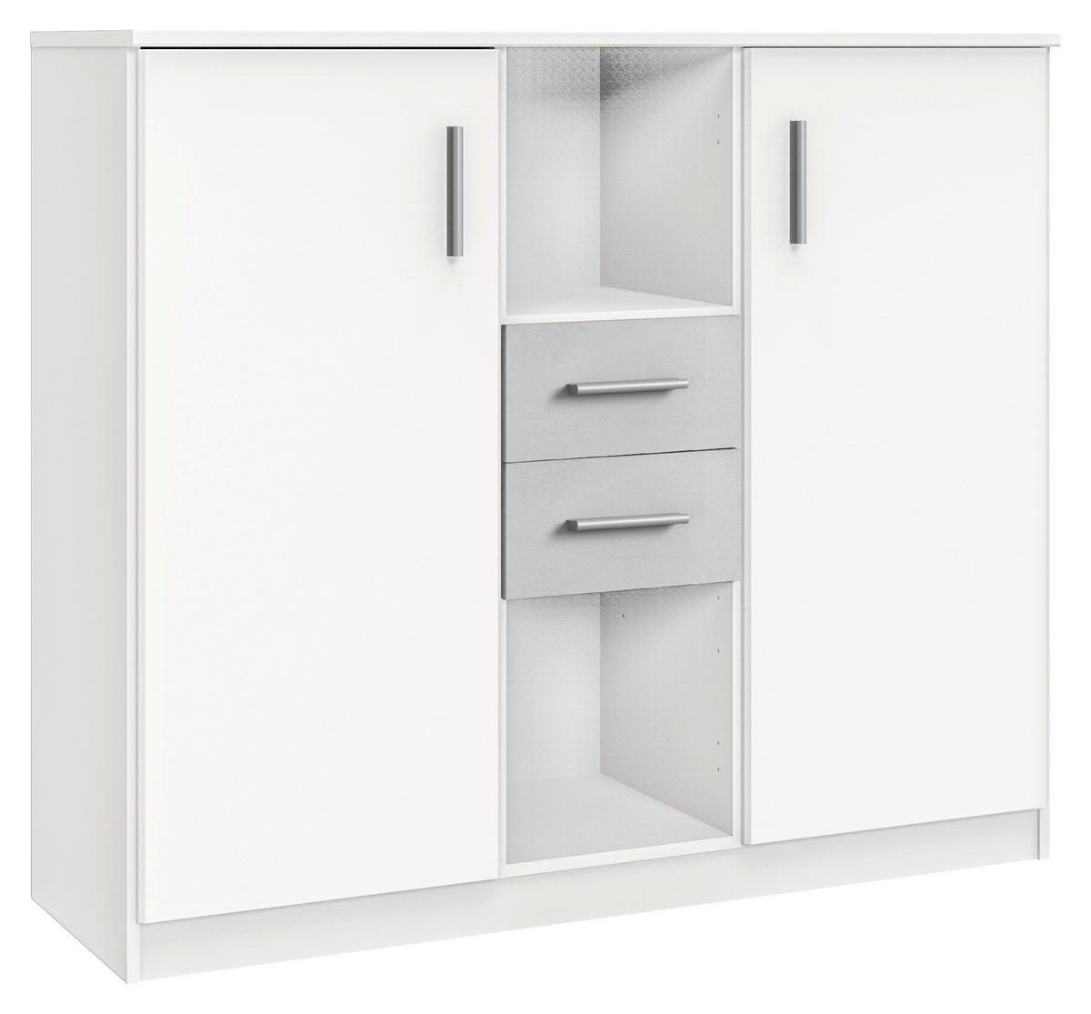 SIDEBOARD  in 122/105/41 cm  - Alufarben/Weiß, KONVENTIONELL, Holzwerkstoff/Kunststoff (122/105/41cm) - Boxxx