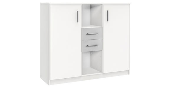 SIDEBOARD  in 122/105/41 cm  - Alufarben/Weiß, KONVENTIONELL, Holzwerkstoff/Kunststoff (122/105/41cm) - Carryhome