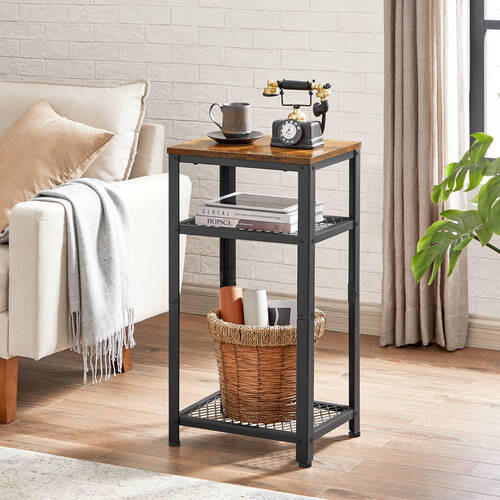 BEISTELLTISCH in Metall, Holzwerkstoff 40/30/75 cm  - Schwarz/Braun, Design, Holzwerkstoff/Metall (40/30/75cm) - Boxxx