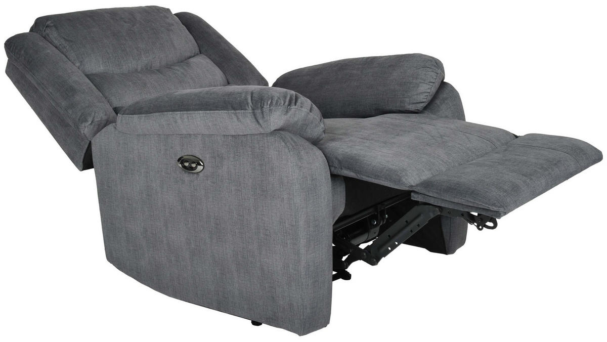 RELAXFÅTÖLJ i metall, textil, trämaterial grå  - svart/grå, Klassisk, metall/trämaterial (96/103/87cm)