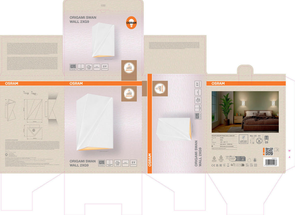 WANDLEUCHTE 15/11.5/20 cm   - Weiß, Basics, Stein (15/11.5/20cm) - Osram