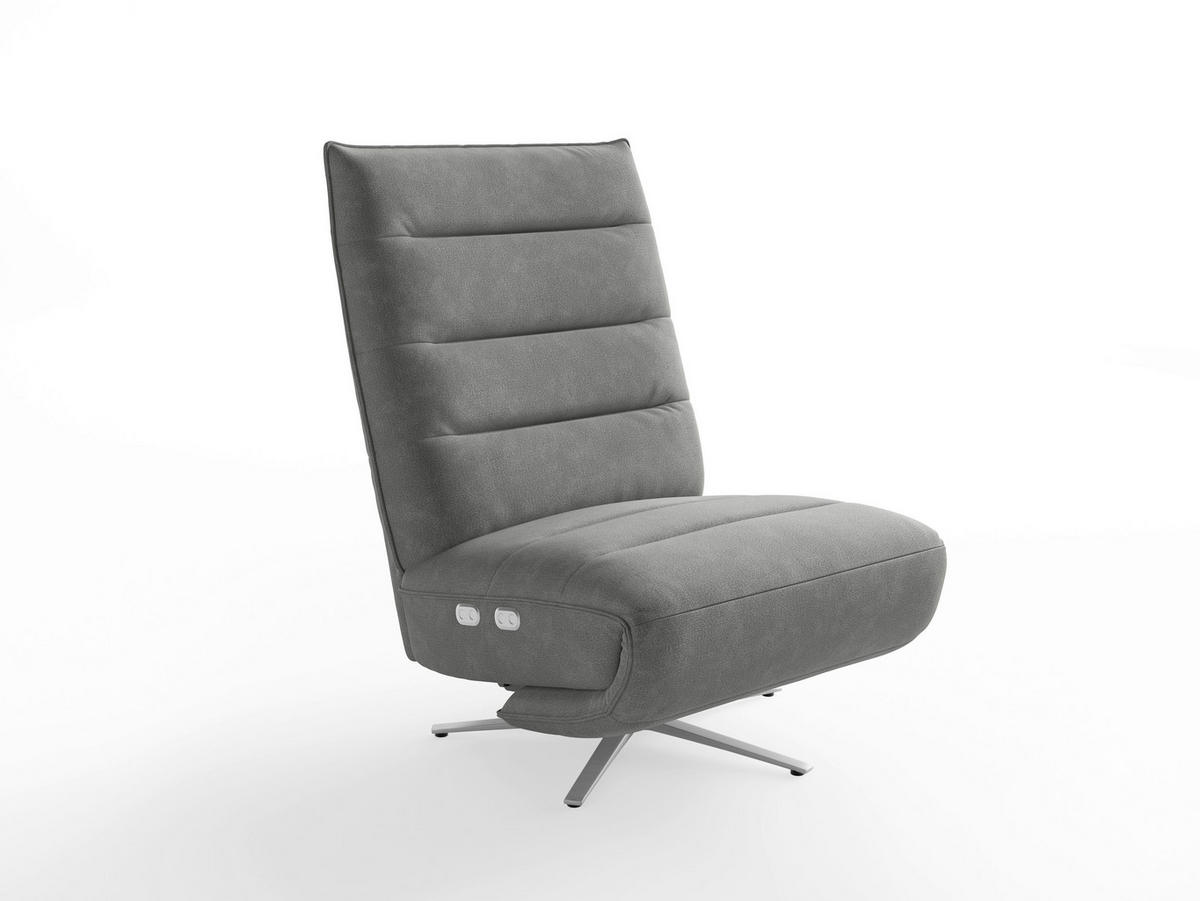 RELAXAČNÉ KRESLO, textil, sivá - sivá/strieborná, Basics, kov/textil (80/109/98cm) - Sit & More