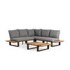 LOUNGEGARNITUR 4-teilig  - Dunkelgrau/Anthrazit, Basics, Holz/Textil (247/247cm) - Tierra Outdoor