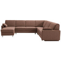 WOHNLANDSCHAFT  in Mikrovelours Terracotta  - Anthrazit/Terracotta, KONVENTIONELL, Textil (158/323/237cm) - Sedda