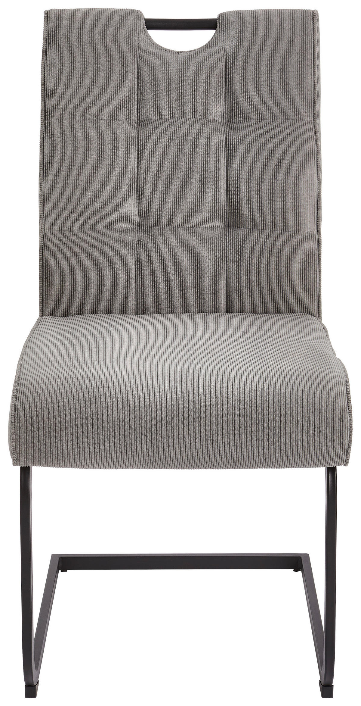 SCHWINGSTUHL  in Eisen Cord  - Schwarz/Grau, MODERN, Textil/Metall (49/98/61cm) - Livetastic