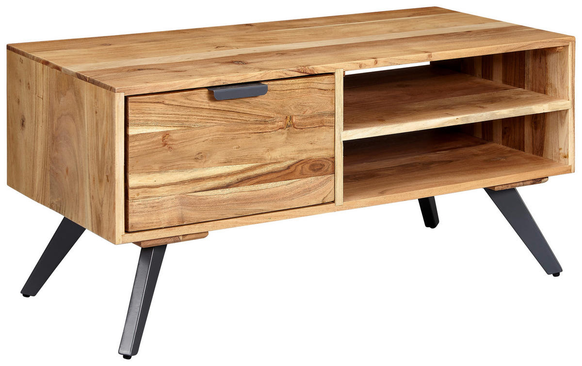 COUCHTISCH in Holz 95/45/45 cm  - Naturfarben/Grau, Konventionell, Holz/Metall (95/45/45cm) - MID.YOU