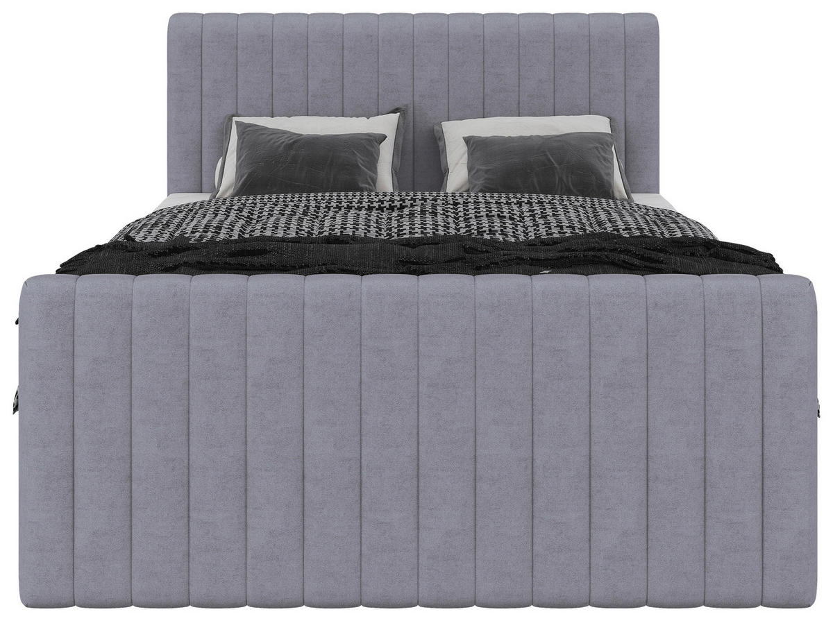 BOXBETT 140/200 cm  Grau  - Schwarz/Grau, Basics, Kunststoff/Textil (140/200cm) - Carryhome