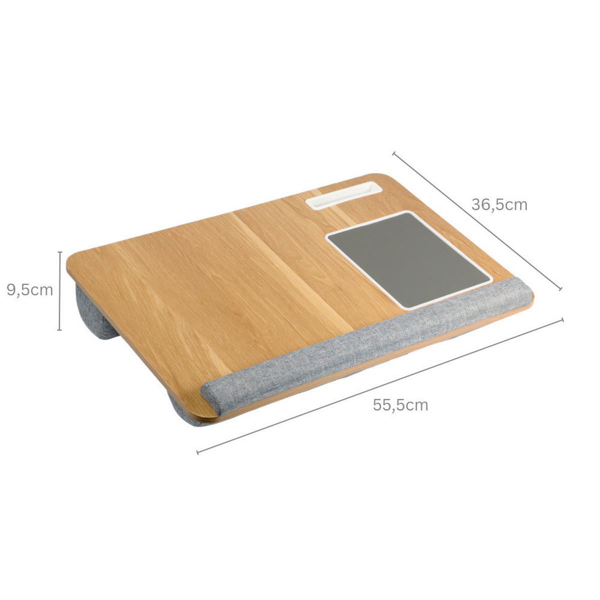 LAPTOPUNTERLAGE - Hellbraun/Grau, Basics, Holzwerkstoff/Kunststoff (55,5cm) - Kesper
