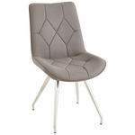 STUHL   Webstoff  - Edelstahlfarben/Grau, Design, Textil/Metall (51/89/66cm) - Novel