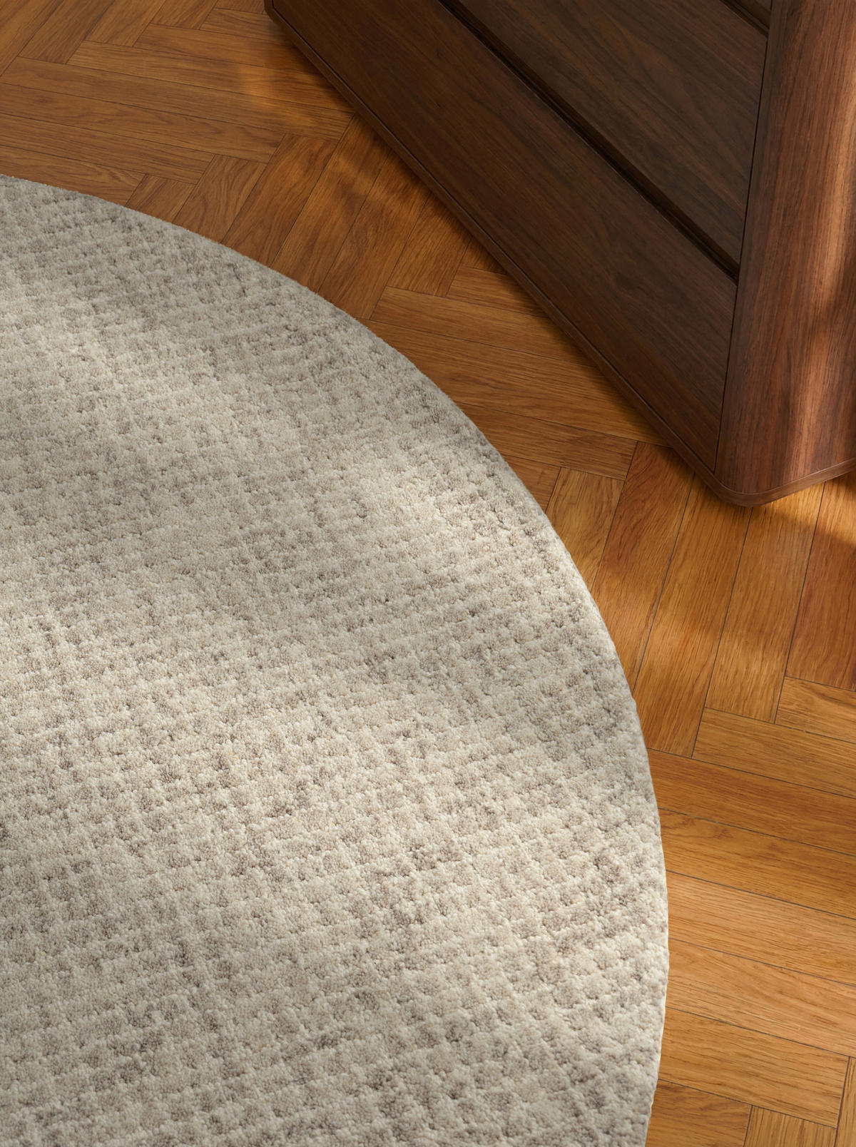 WOLLTEPPICH Wohnzimmer 160 cm Eloise Creme, Grau rund  - Creme/Grau, Basics, Textil (160cm) - Hanse Home