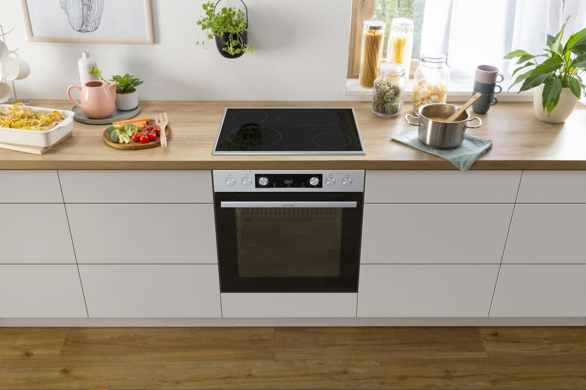 EINBAUHERD 739117  - Silberfarben, Trend, Glas/Metall (59,5/59,5/56,4cm) - Gorenje