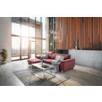 ECKSOFA inkl. Funktionen Hellrot Webstoff  - Hellrot/Silberfarben, Design, Textil/Metall (167/250cm) - Xora