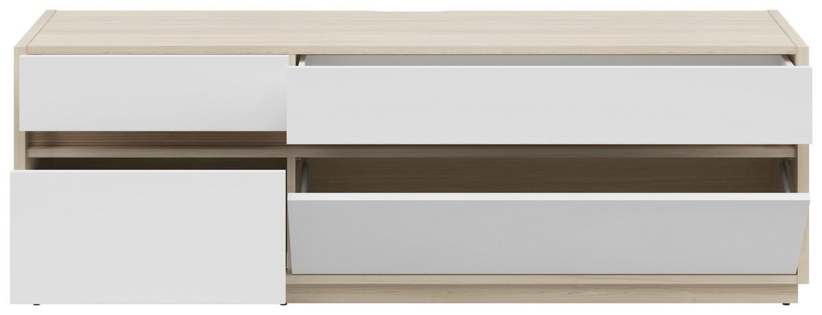 TV-ELEMENT Weiss, Eichefarben  173,5/58,2/42 cm  - Weiss/Eichefarben, Konventionell, Holzwerkstoff/Kunststoff (173,5/58,2/42cm) - Hom`in