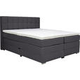 BOXSPRINGBETT 180/200 cm  in Dunkelgrau  - Dunkelgrau/Alufarben, KONVENTIONELL, Kunststoff/Textil (180/200cm) - Carryhome
