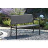 2-SITZER-BANK  Aluminium  - Schwarz/Braun, Basics, Kunststoff/Metall (116/60/87cm) - Gardenson