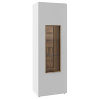 VITRINE VLACERA LIVING in furniert, mehrschichtige Massivholzplatte (Tischlerplatte) Wildeiche Weiß, Wildeiche  - Wildeiche/Weiß, Design, Glas/Holz (64/194/43cm) - Voglauer