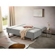 SCHLAFSOFA Flachgewebe Hellgrau  - Chromfarben/Hellgrau, Design, Holz/Textil (205/77-93/99cm) - Novel