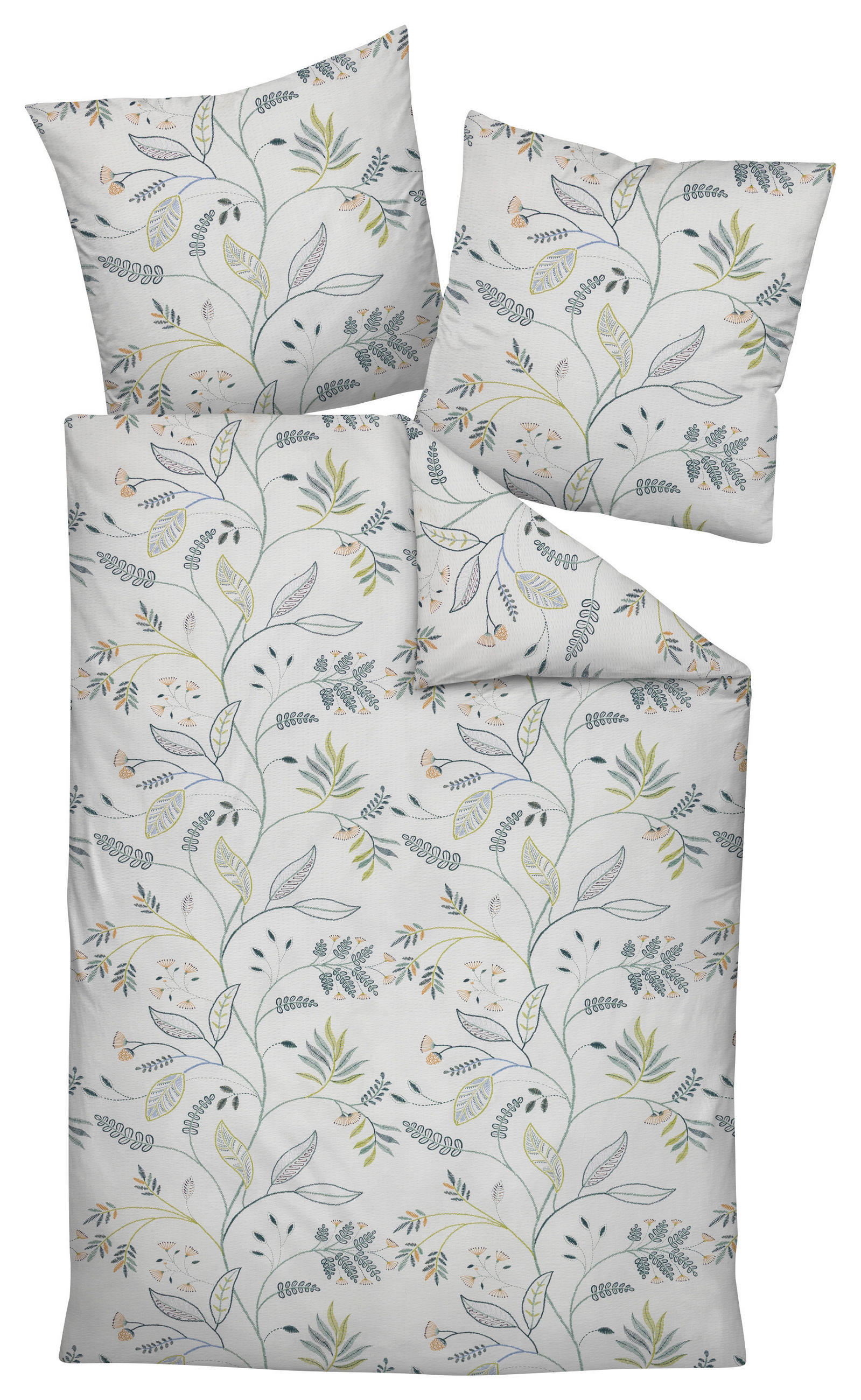 BETTWÄSCHE Seersucker 135/200 cm  - Grün, Design, Textil (135/200cm) - Janine