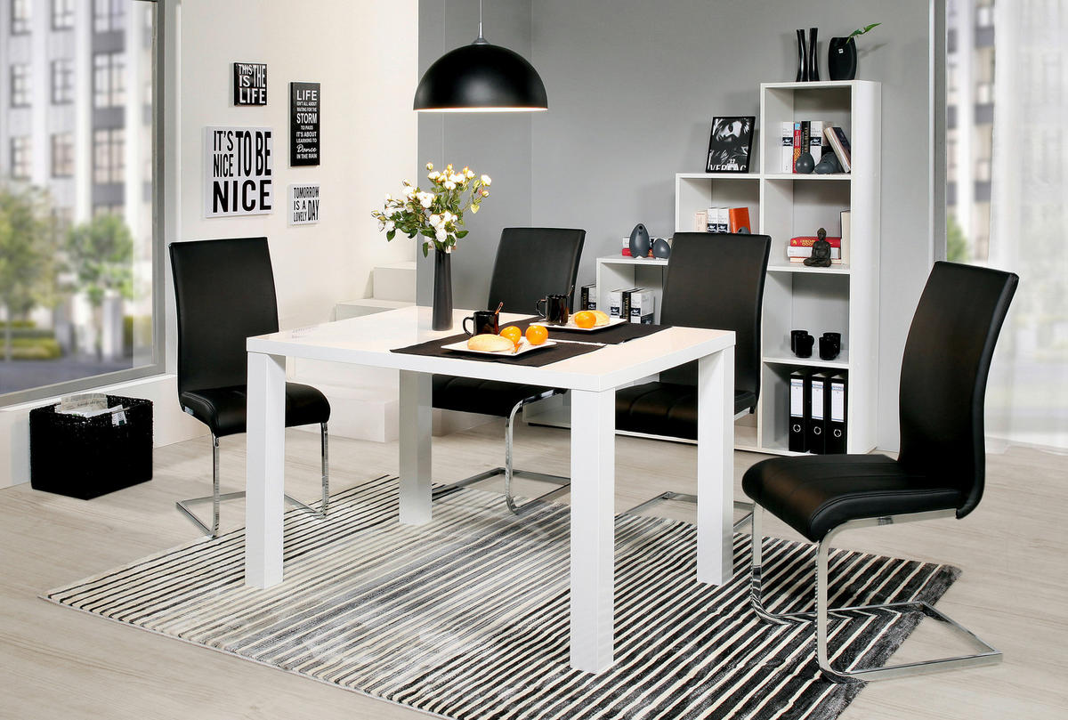SCAUN BUCATARIE din metal, textil negru, culoare crom  - culoare inox/culoare crom, Design, metal/textil (43/98/57cm) - Xora