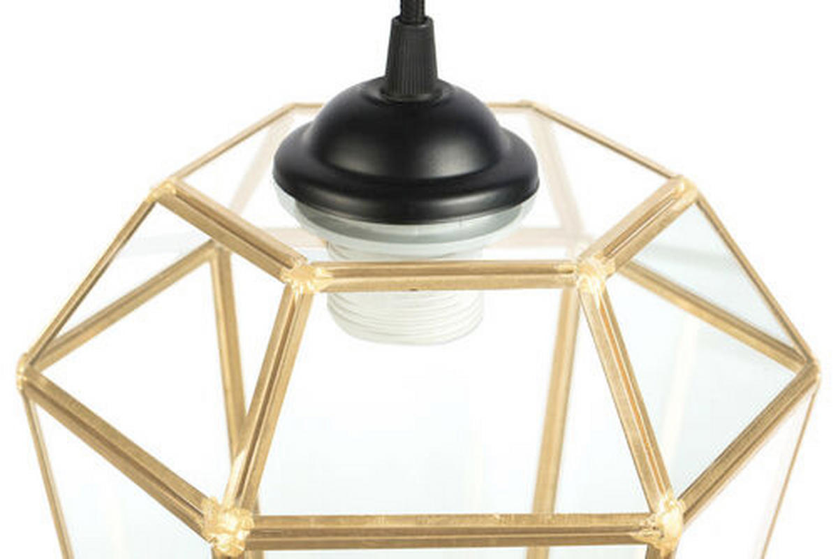 HÄNGELEUCHTE  22,5/26/22,5 cm   - Transparent/Schwarz, Trend, Glas (22,5/26/22,5cm) - Kayoom