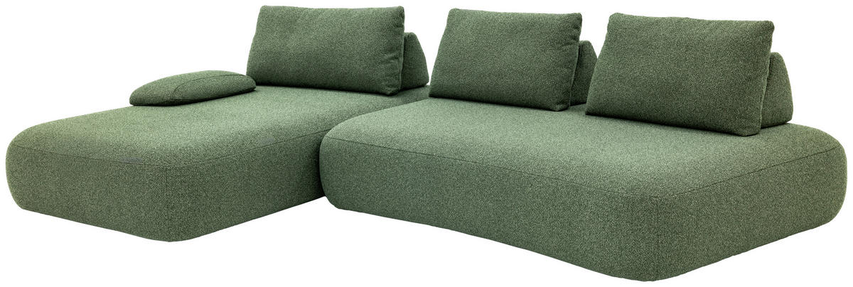 ECKSOFA Chilliano Grün Webstoff  - Schwarz/Grün, Design, Kunststoff/Textil (200/325cm) - Chilliano