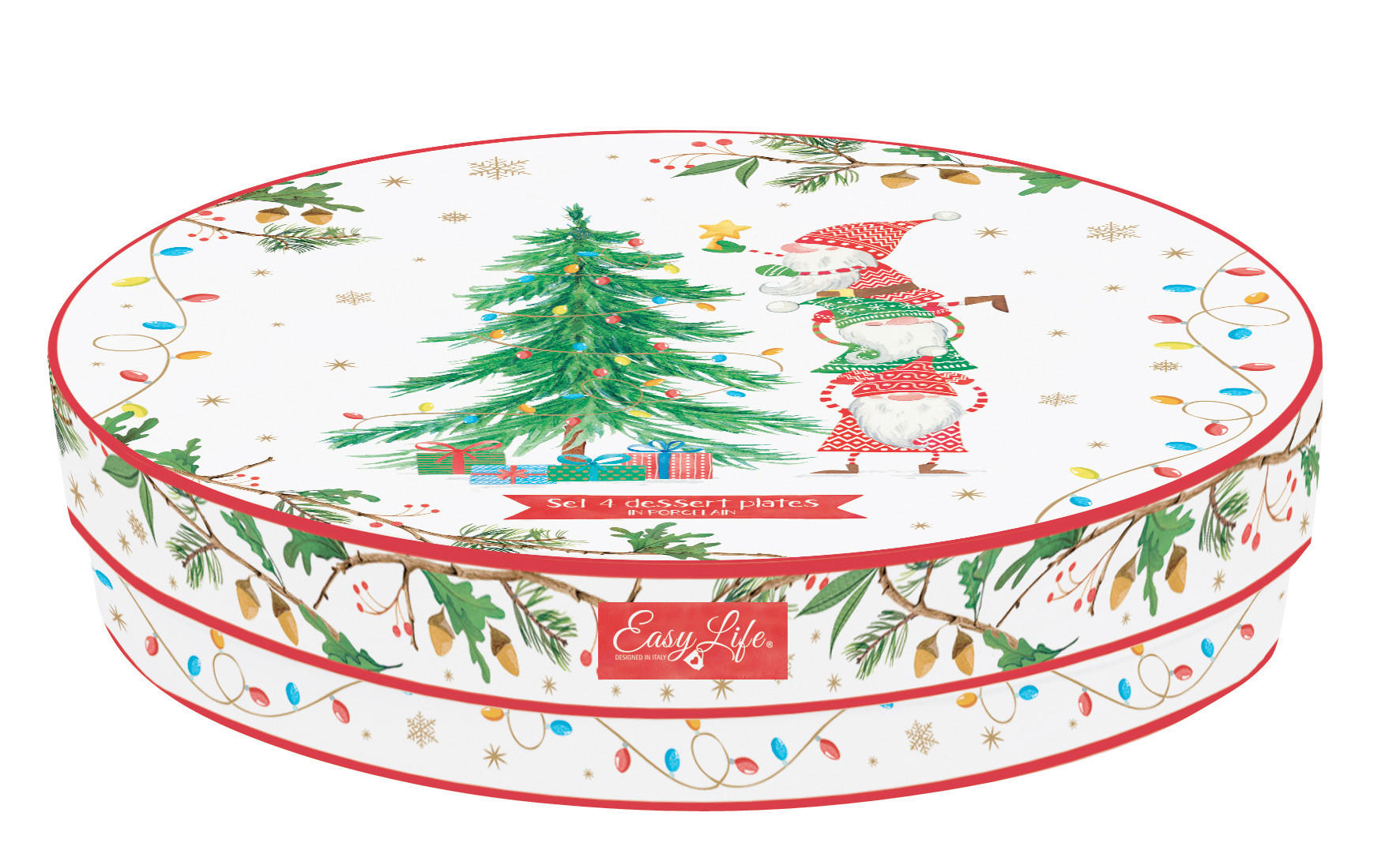 DESSZERTES TÁNYÉR 20 cm  - piros/fehér, Basics, kerámia (20cm)