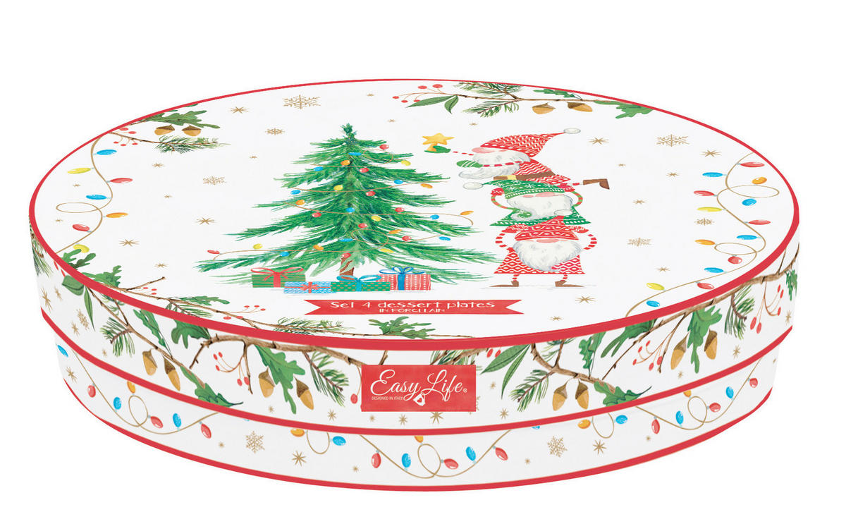 DESSZERTES TÁNYÉR 20 cm  - piros/fehér, Basics, kerámia (20cm)