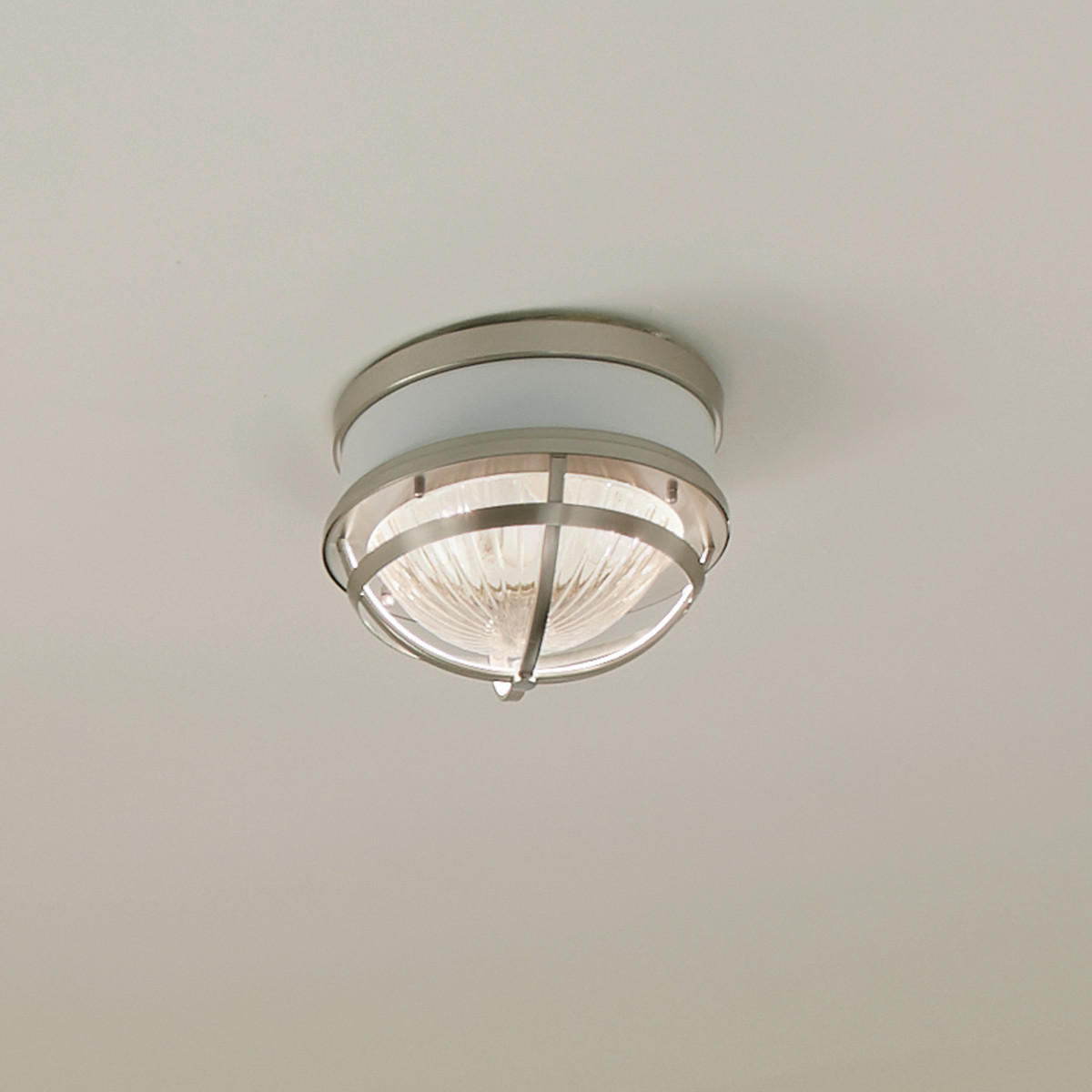 DECKENLEUCHTE  30.5/19.9 cm    - Weiss/Nickelfarben, Konventionell, Glas/Metall (30.5/19.9cm) - Elstead Lighting