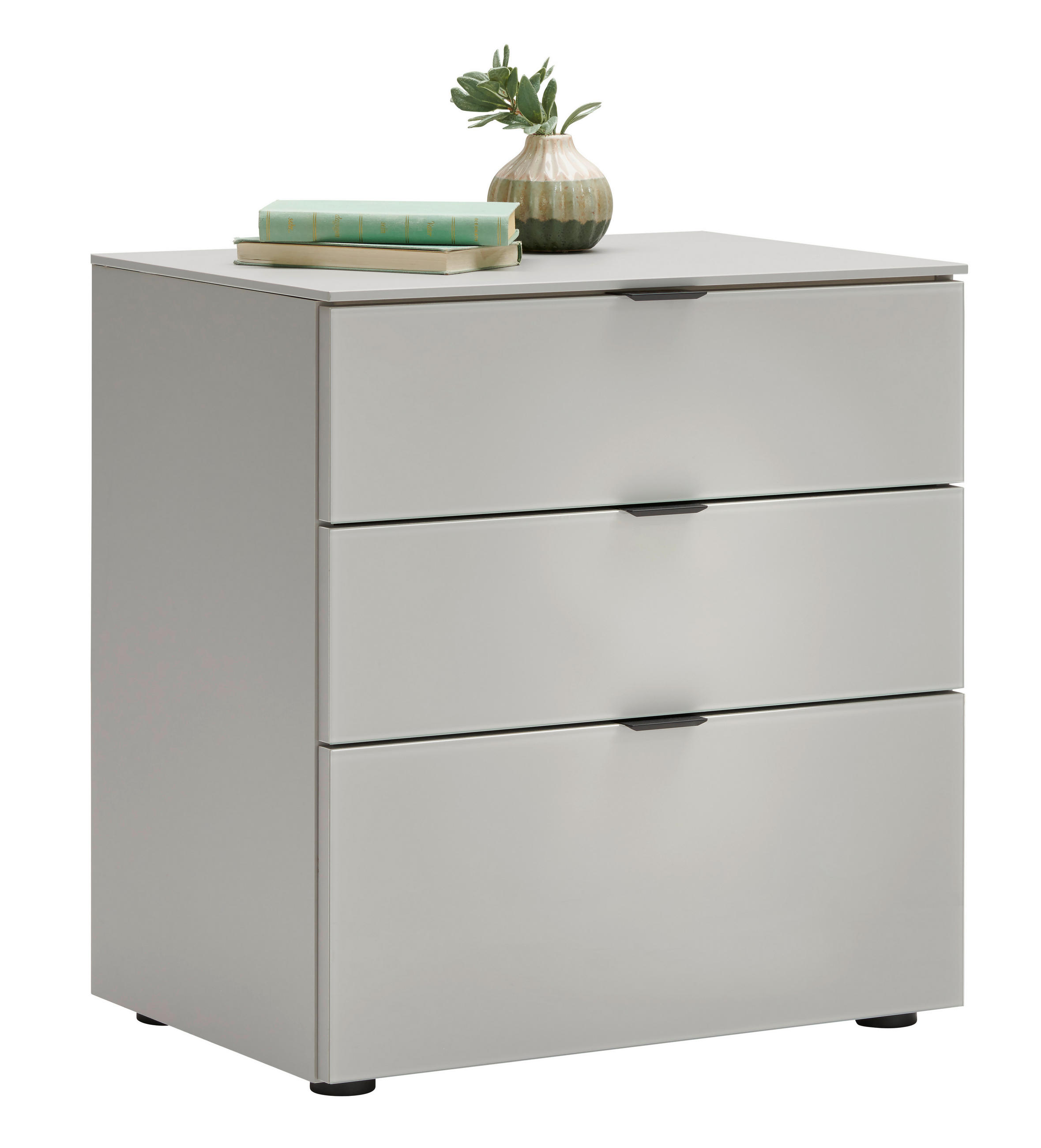 NOČNÝ STOLÍK, krémová, 58/62/40 cm - čierna/krémová, Design, kov/kompozitné drevo (58/62/40cm) - Moderano