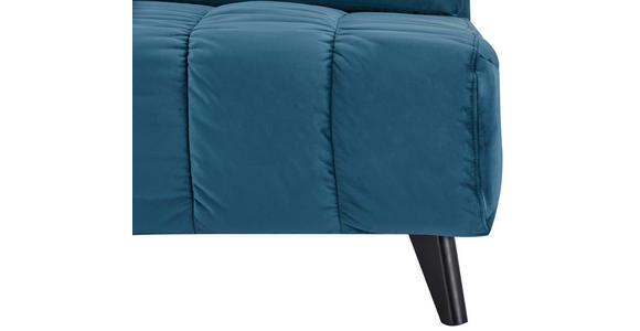 SCHLAFSOFA Samt Dunkelblau - Schwarz/Dunkelblau, Design, Holz/Textil (143/82/91cm) - Carryhome