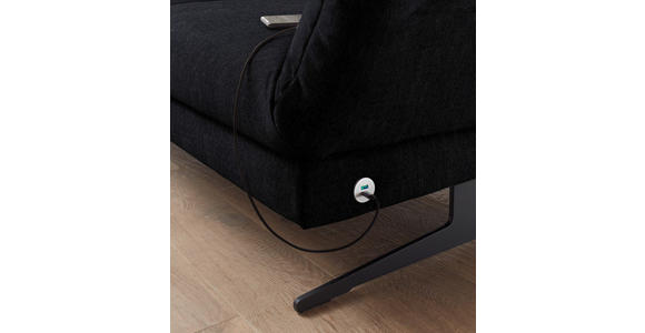 ECKSOFA  in Flachgewebe Schwarz  176-217/279-327 cm  - Schwarz, Design, Textil/Metall (176-217/279-327cm) - Dieter Knoll