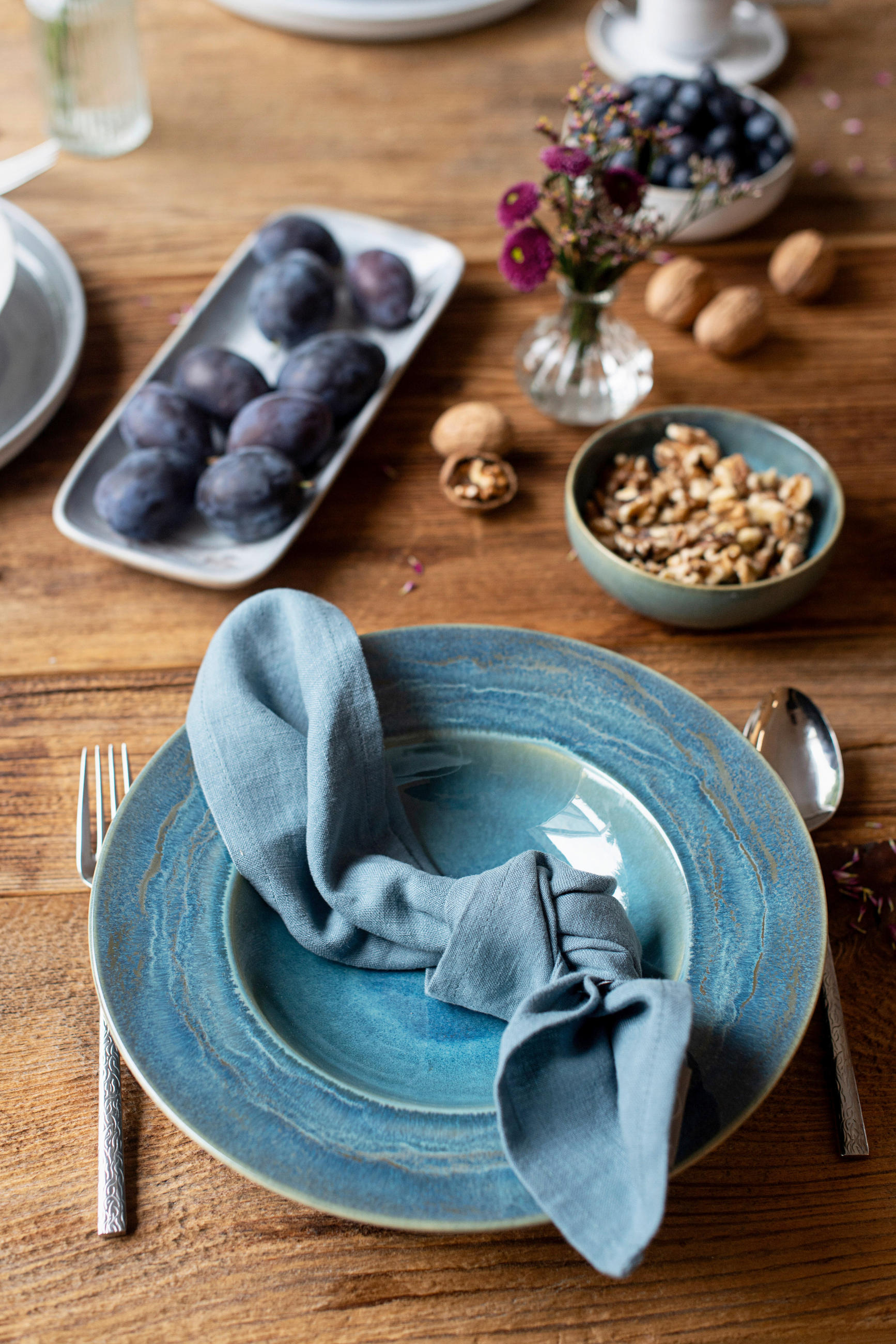 PASTATELLERSET TIEFER SEE 4-teilig  - Blau/Grün, Basics, Keramik (27/5,5cm) - Gipfelstück