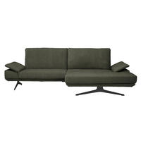 ECKSOFA in Flachgewebe Grün  269/155 cm  - Schwarz/Grün, Design, Textil/Metall (269/155cm) - Koinor