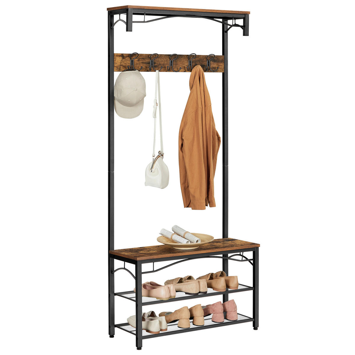ŠATNA, 80/178,5/32 cm - černá/hnědá, Trend, kov/kompozitní dřevo (80/178,5/32cm) - Boxxx