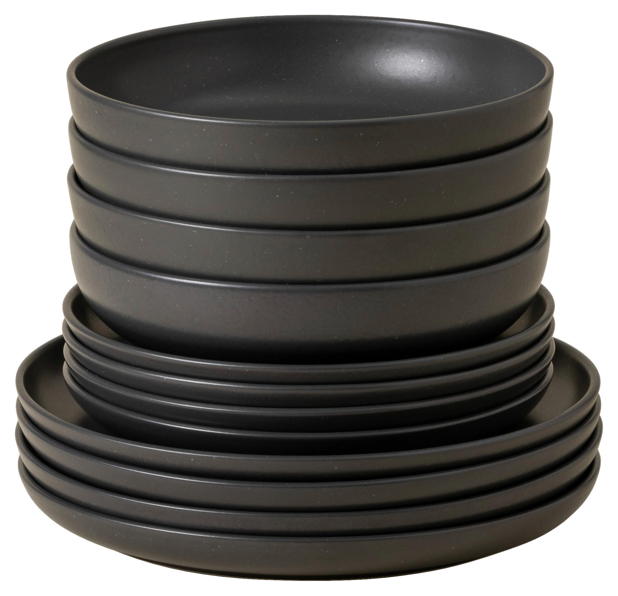 KOMBISERVICE Anthrazit PACIFICA 12-teilig 4 Personen  - Anthrazit, Basics, Keramik - Costa Nova