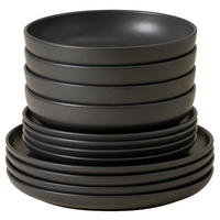 KOMBISERVICE Anthrazit PACIFICA 12-teilig 4 Personen  - Anthrazit, Basics, Keramik - Costa Nova