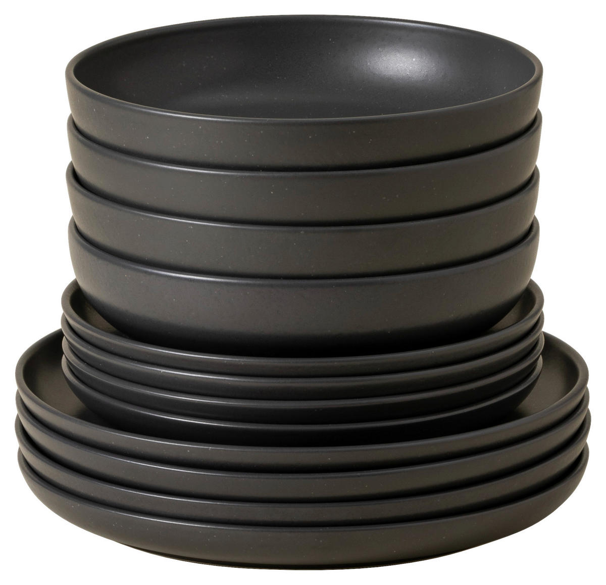KOMBISERVICE Anthrazit PACIFICA 12-teilig 4 Personen  - Anthrazit, Basics, Keramik - Costa Nova