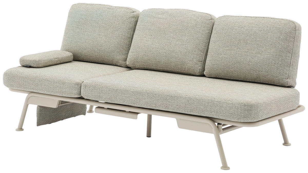 GARTENBANK 199/78/81 cm  in Taupe, Hellgrau  - Taupe/Hellgrau, Design, Textil/Metall (199/78/81cm) - Zebra 