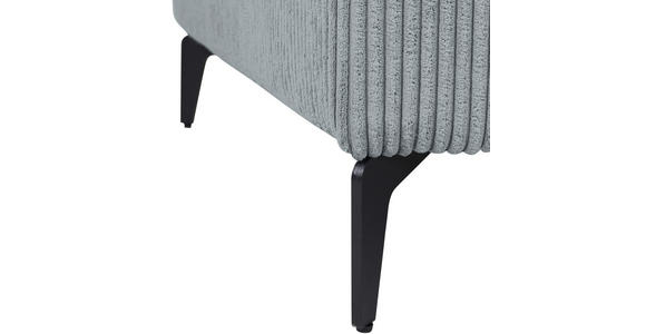 ECKSOFA  in Cord Hellgrau  285/170 cm  - Hellgrau/Schwarz, KONVENTIONELL, Textil/Metall (285/170cm) - Carryhome