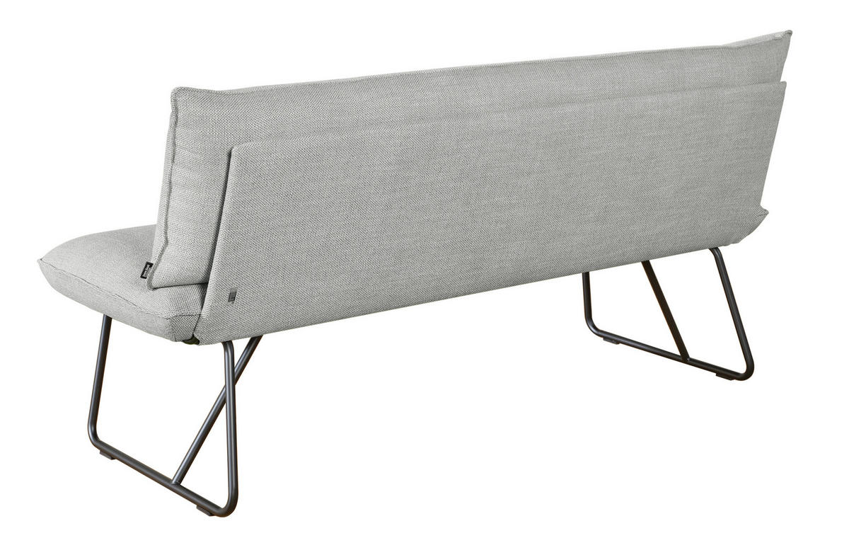 SITZBANK 180/90/70 cm  in Hellgrau  - Hellgrau/Schwarz, Design, Textil/Metall (180/90/70cm) - Dieter Knoll
