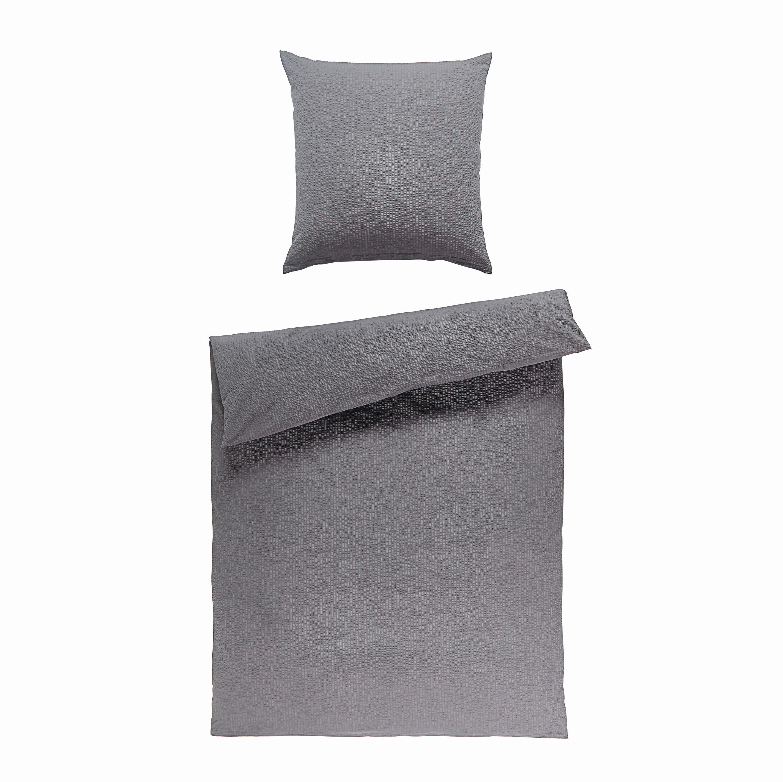 BETTWÄSCHE Seersucker 155/220 cm  - Dunkelgrau, Basics, Textil (155/220cm) - Janine