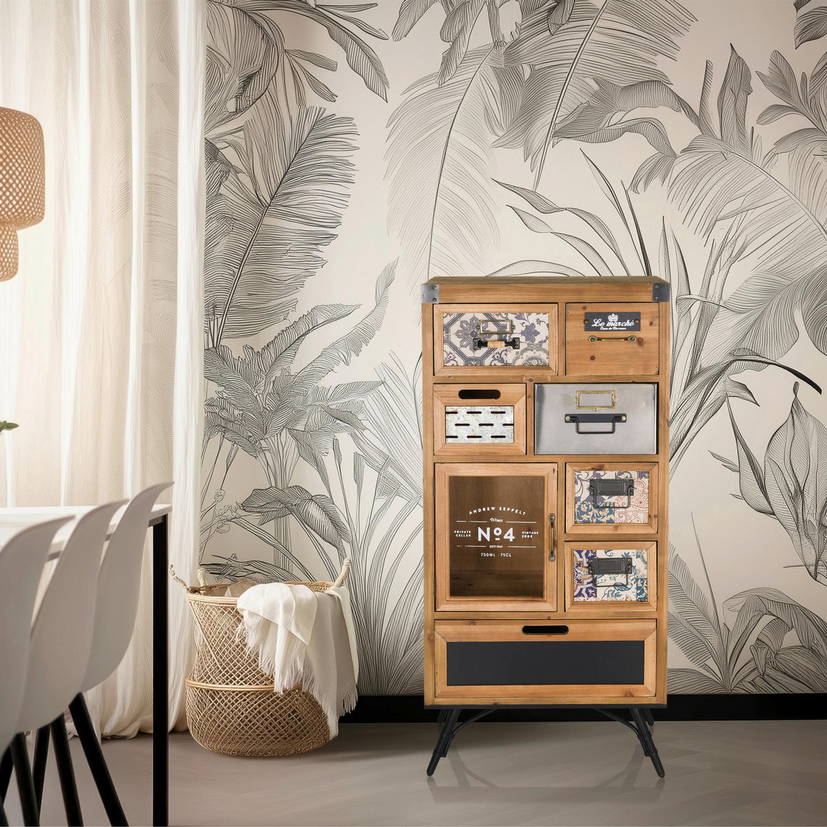 SIDEBOARD  in 53/104/32 cm  - Schwarz, MODERN, Holz/Metall (53/104/32cm) - MID.YOU