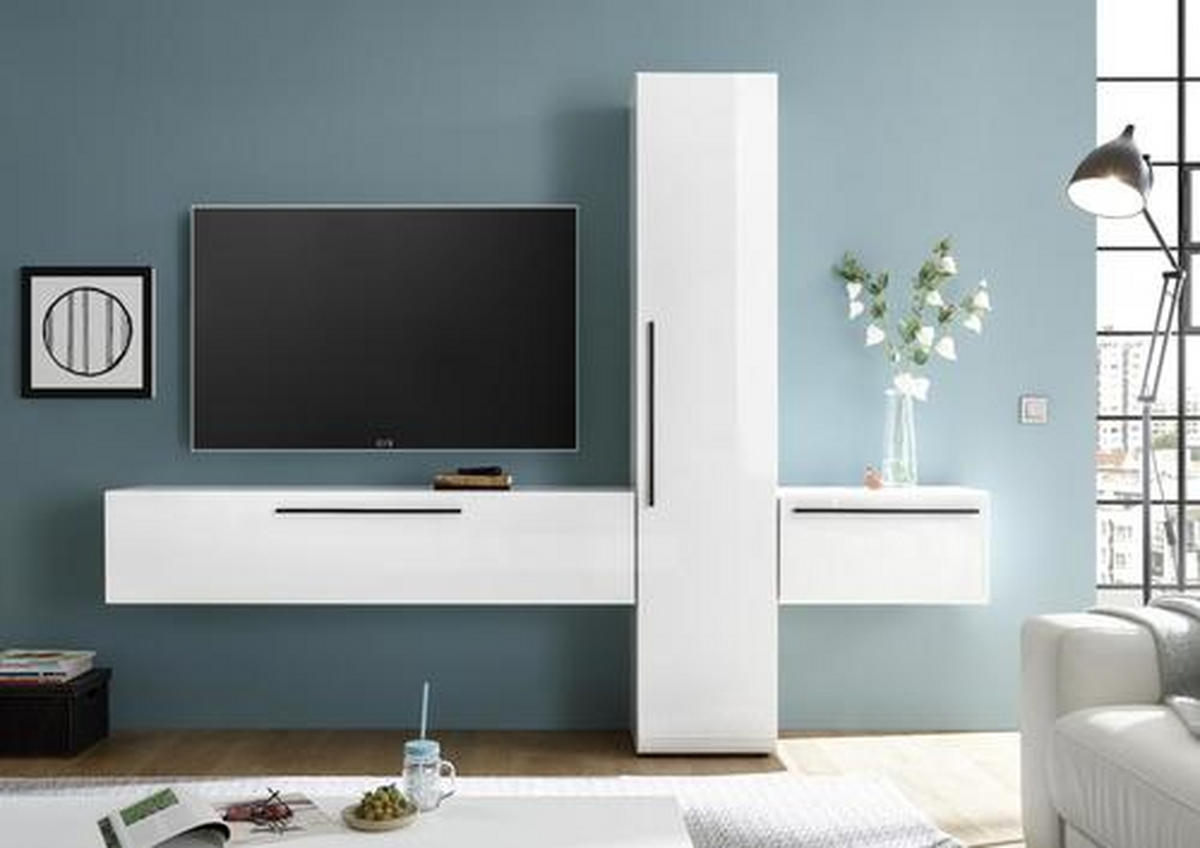 WOHNWAND  in Weiß  250/196/40 cm  - Anthrazit/Weiß, Design, Holzwerkstoff/Kunststoff (250/196/40cm) - Livetastic