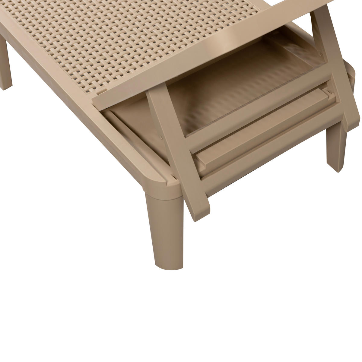 GARTENLIEGE 55/29/191 cm  - Sandfarben, Design, Kunststoff (55/29/191cm) - Livetastic