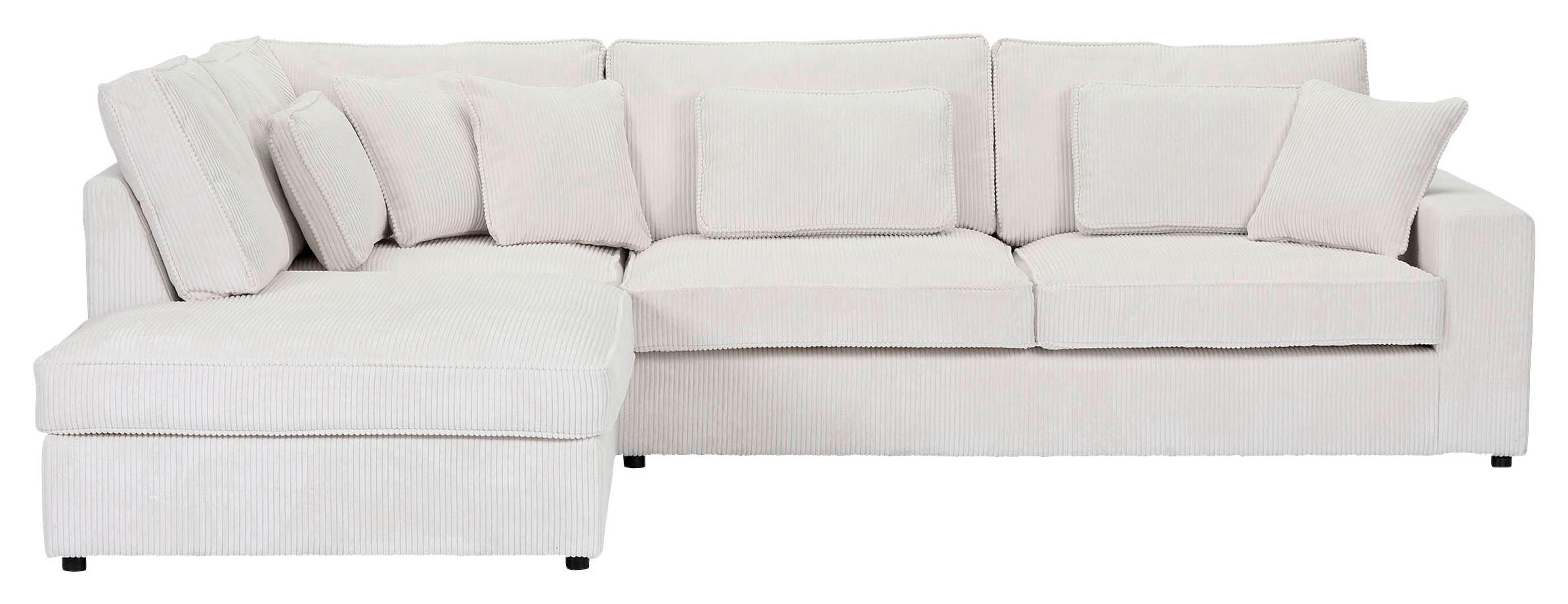 ECKSOFA Cord Naturfarben  - Schwarz/Naturfarben, Modern, Kunststoff/Textil (228/307cm) - Carryhome
