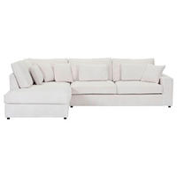 ECKSOFA Cord Naturfarben  - Schwarz/Naturfarben, Modern, Kunststoff/Textil (228/307cm) - Carryhome