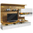 WOHNWAND Eiche furniert Eichefarben, Weiß - Eichefarben/Weiß, Design, Glas/Holz (292,5/186,8/41,2-55,7cm) - Moderano WOHNWAND Eiche furniert Eichefarben, Weiß - Eichefarben/Weiß, Design, Glas/Holz (292,5/186,8/41,2-55,7cm) - Moderano