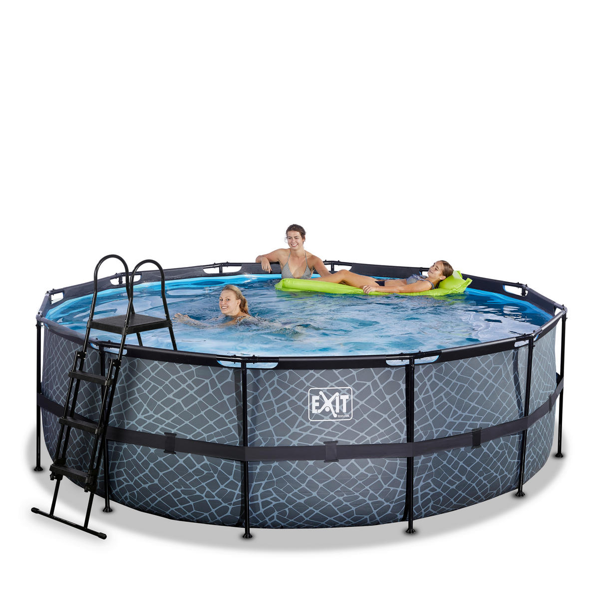 EXIT POOL STONE 427X122 STONE 427/122 cm  - Grau, KONVENTIONELL, Metall (427/122cm) - EXIT Toys